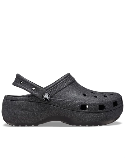 Crocs - Classic Platform Glitter Clog - Black